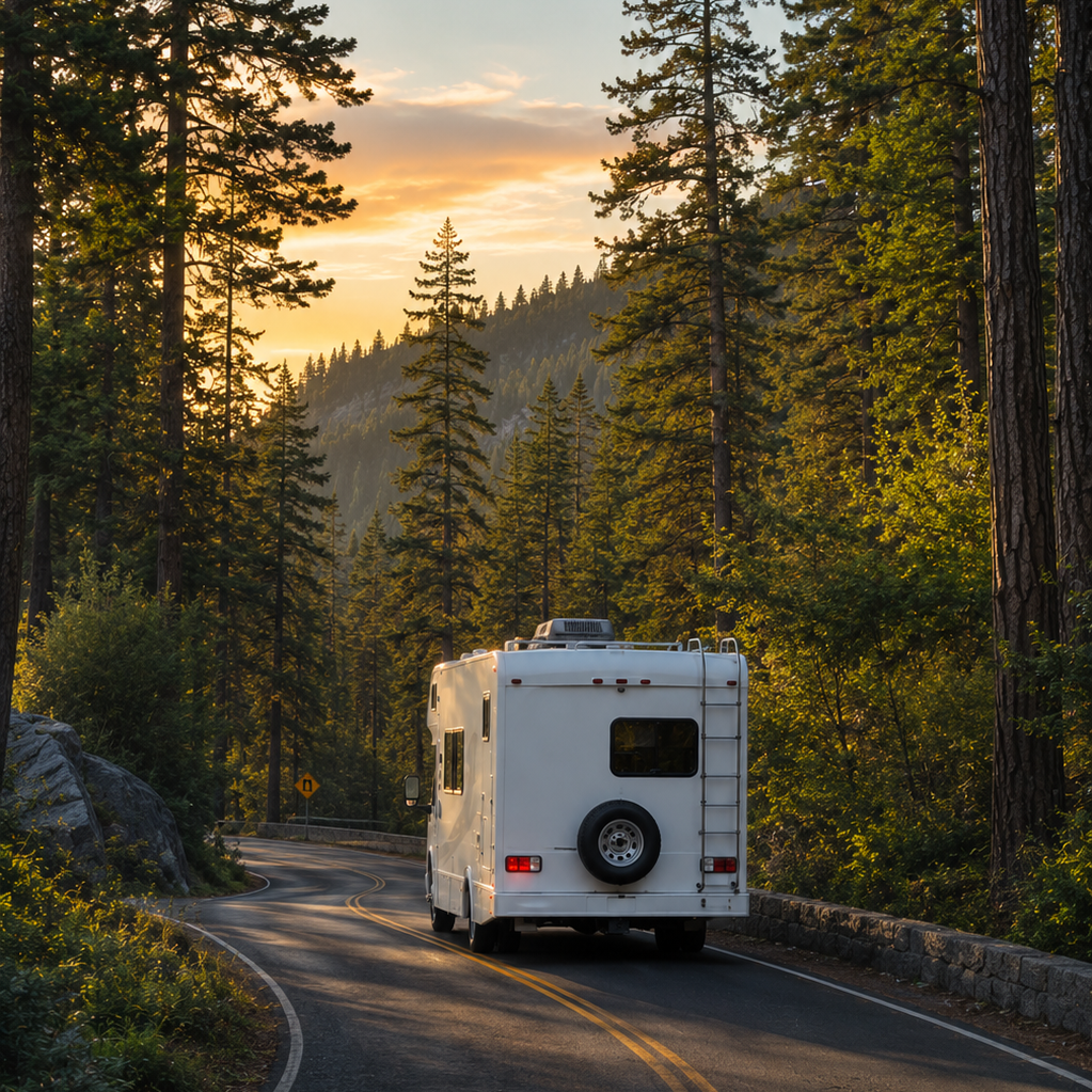 RV Road Trip Through Oregon Forest